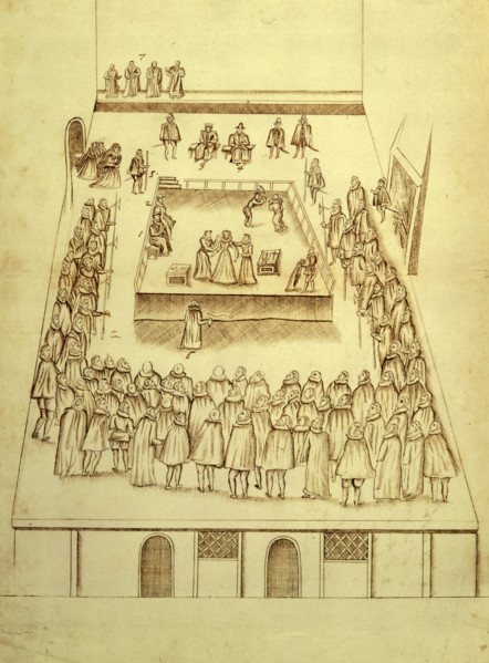 The execution of Mary, Queen of Scots, 1587. Mary's cousin, Elizabeth I, was sympathetic to her