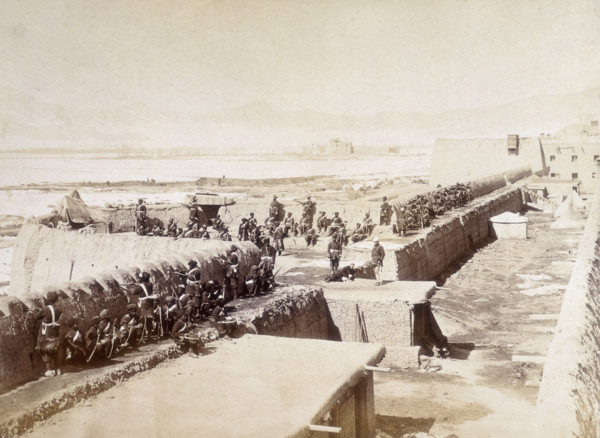 Sapper and Miners Bastion, Sherpur, Kabul, Afghanistan, c1879. Men of the Sapper and Miners unit in
