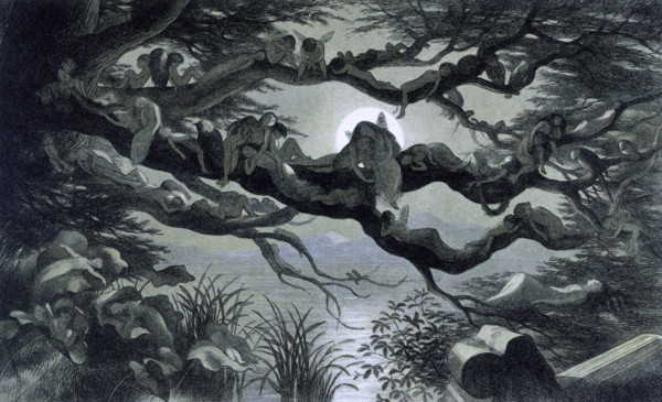 'Water lilies and water fairies of the period', c1869-c1870. An assortment of fairies, nymphs and