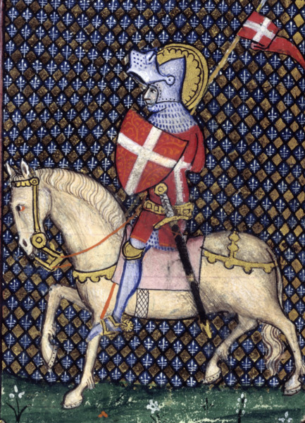 St Maurice as a knight, late 14th century. A romantic image of the saint in armour, embodying the