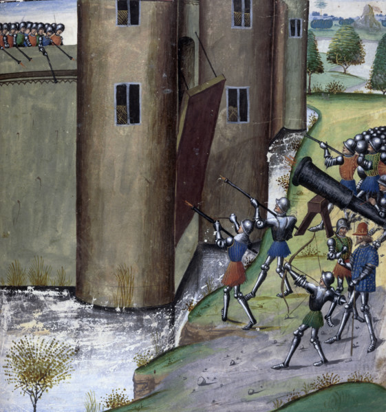 Handguns in use at a siege, c1470. As technology improved, guns and cannon gradually took over from