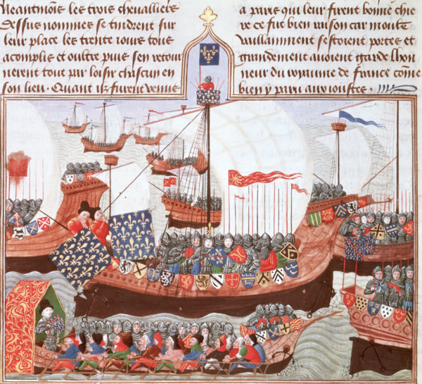 Expedition of the English and the French to Barbary (North Africa), 15th century. Thousands of