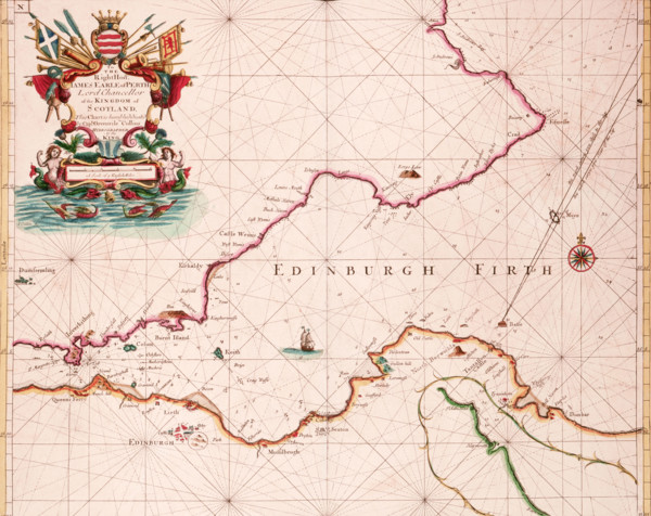 Map of the Firth of Forth, 1689. The first British charts of British waters were published only
