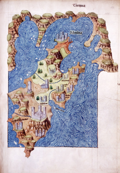 Mitilena (Lesbos), c1485. Mytilene is the capital and port of the Greek island of Lesbos.