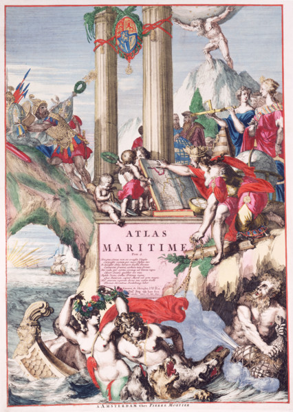 Title page of a maritime atlas, c1693-c1694. This is from volume II of the "Atlas Maritime",