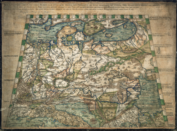 Map of northern and central Europe, 1491. Only six examples of this map by Nicolas of Cusa survive.