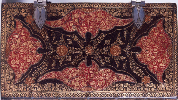 Lower cover of a Bible, 1657. Decorative cover of a Bible which was bound by Henry Evans in London.