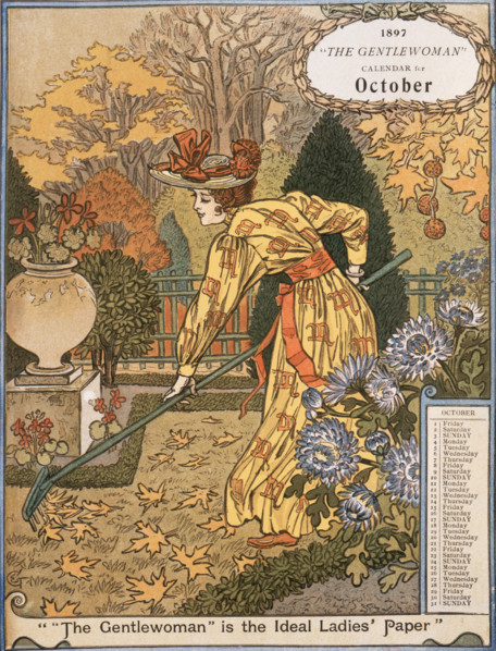 The Gentlewoman Calendar for October 1897. Describing itself as the 'ideal Ladies' paper', "The