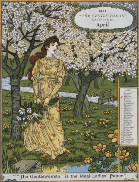 The Gentlewoman Calendar for April 1897. Describing itself as the 'ideal Ladies' paper', "The