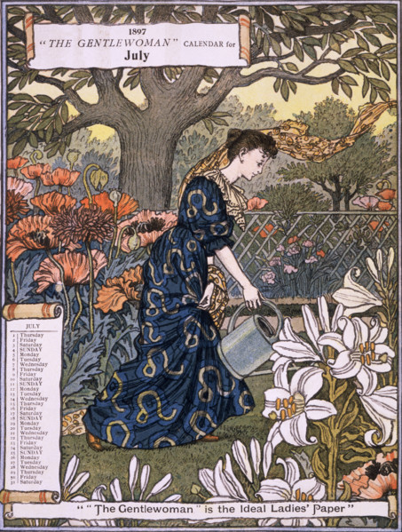 The Gentlewoman Calendar for July 1897. Describing itself as the 'ideal Ladies' paper', "The