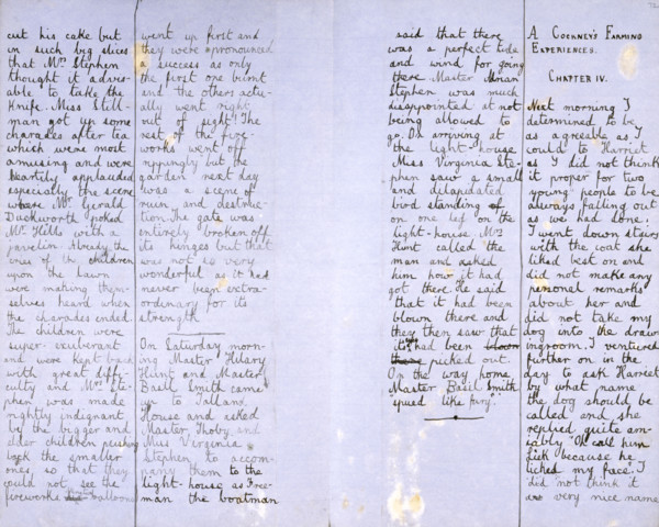 Hyde Park Gate News, family magazine produced by Virginia Woolf and Vanessa Bell, 1891-1892. Page