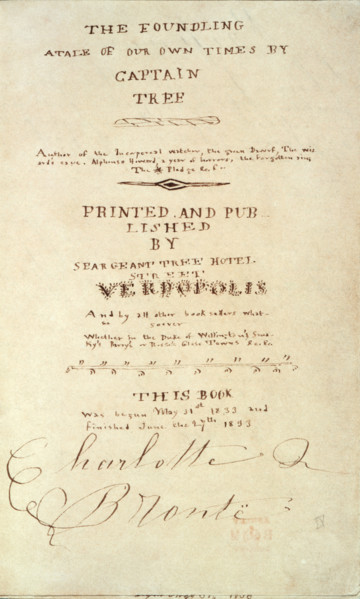 Title page of "The Foundling - A Tale Of Our Own Times by Captain Tree", 1833. At the age of