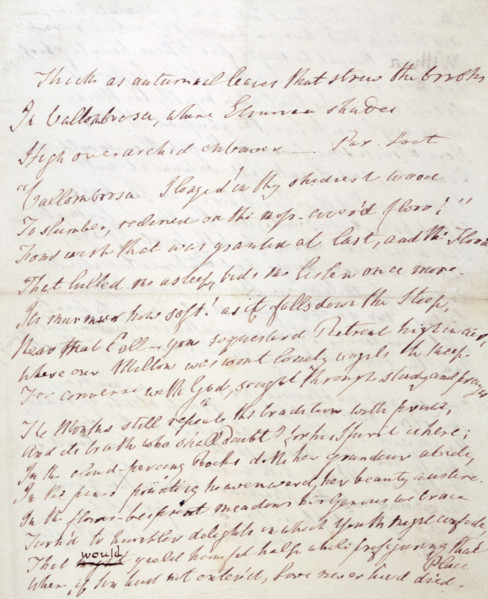 'At Vallombrosa' - a poem by William Wordsworth, 1840-1841. 'Thick as autumnal leaves that strew