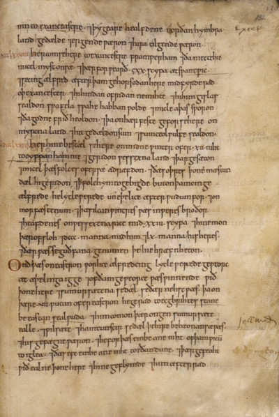 Excerpt from the Anglo-Saxon Chronicle, c1046. The Anglo-Saxon Chronicle, probably begun at the