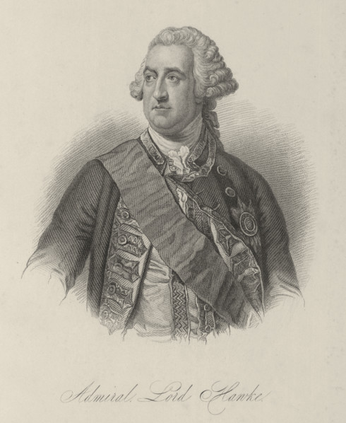 Admiral Lord Hawke, c1759, (1834-1837). British admiral whose naval victory in 1759 put an end to