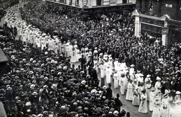 The Cortege of Emily Wilding Davison, London, June 14, 1913. British suffragette Emily Wilding