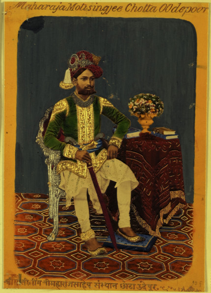 Moti Singh, Maharaja of Udaipur, c1870. 'Maharaja Motisingjee Chotta OOdepoor'.