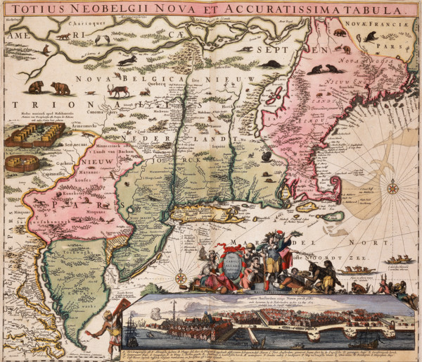 Map of New York and New England, 1710. From Totius Neobelgii Nova et Accuratissima Tabula. Typ.