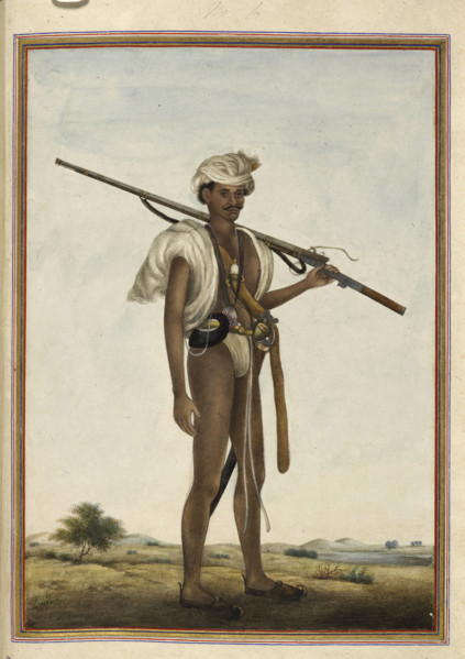 Warrior (Mevati), 1825. Mevati, a Kshatriya group who lived in the region south-west of Delhi and