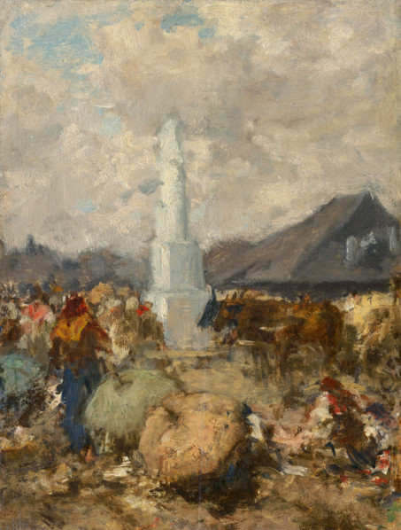 At the Market near the Holy Trinity Column in Szolnok, 1865-1875.