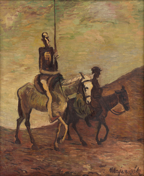 Don Quixote and Sancho Panza, around 1940.