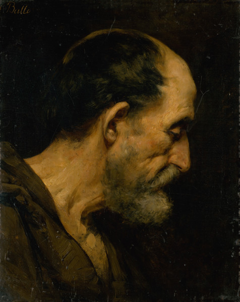 Head study of an old man, 1880-1900.