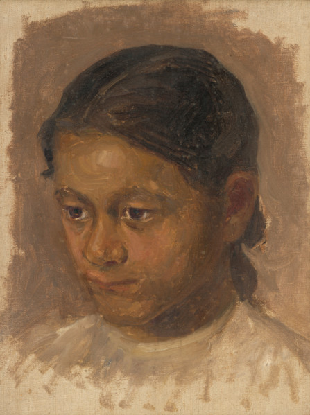 Head study of a girl, c1905.