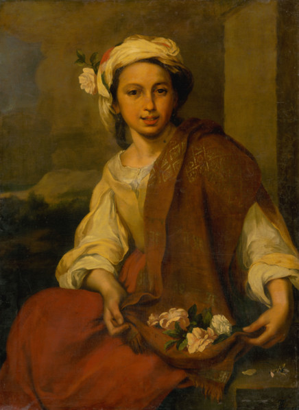 Girl with flowers, 1820-1850.
