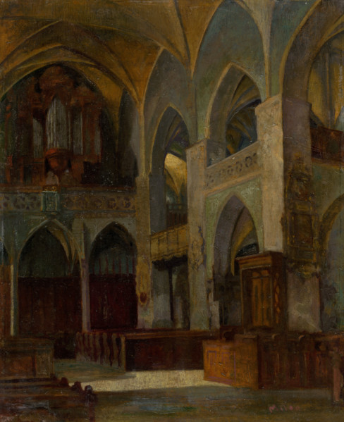 Interior of St. James Church in Levoca, 1910-1920.