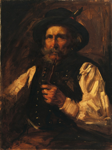 Portrait of a man with a pipe, c1930.