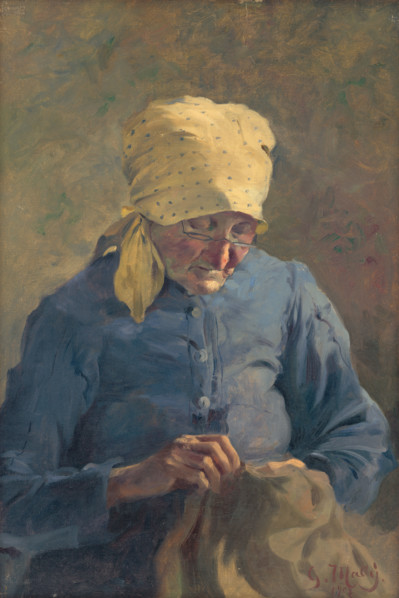 Old Woman Sewing, 1907.