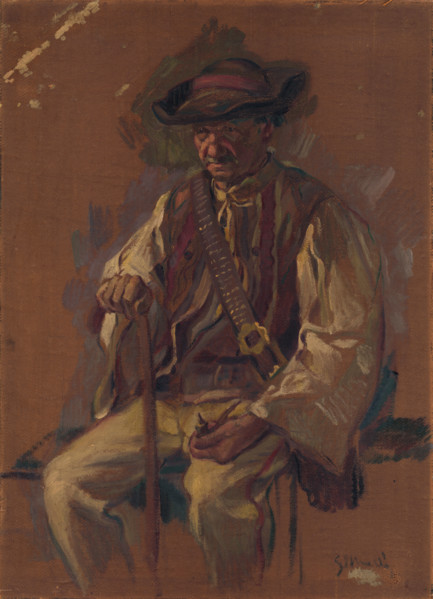 Portrait of a Standing Man in a Folk Costume, 1925-1930.