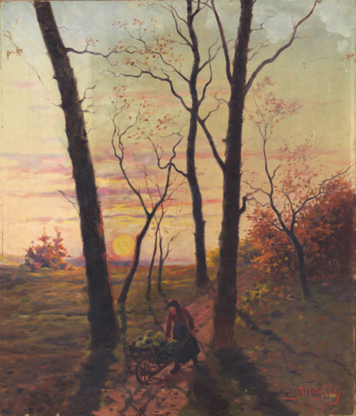 Sunset in Pezinok, around 1905.