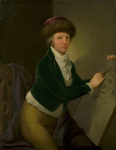 Count Ján Hadik sketching Stunder's portrait, c1797.