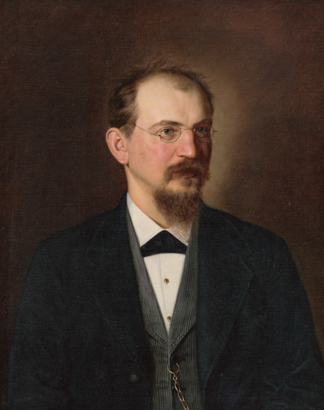 Portrait of MUDr. Michal Mandelík, 1884. 'MUDr.' is a Czech and Slovak abbreviation that translates