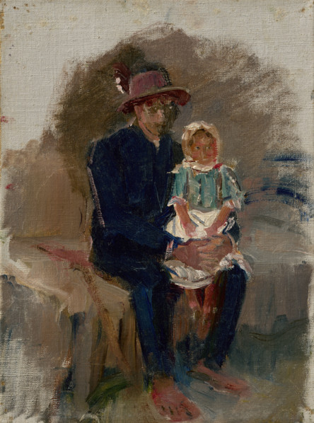 Seated Gypsy with a Girl on his Knees, 1910-1914.