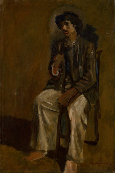 Seated Gypsy with a Staff, around 1900.