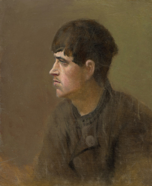 Half-Figure of a Young Man from Profile, 1880-1900.