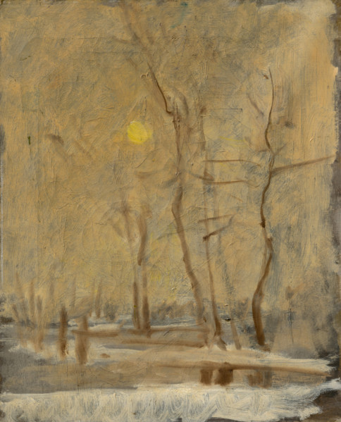 Winter Sun in a Landscape with a Brook. Motif from Strázky, 1900-1910.