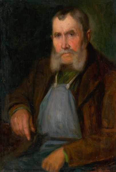 Portrait of Old Bratislava Vine-Dresser Schmidt-Hanzl, around 1900.