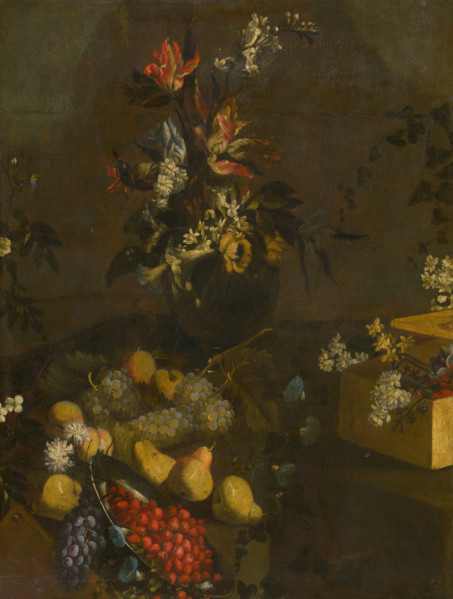 Still Life with Flower Bouquet and Fruit, 1702-1712.