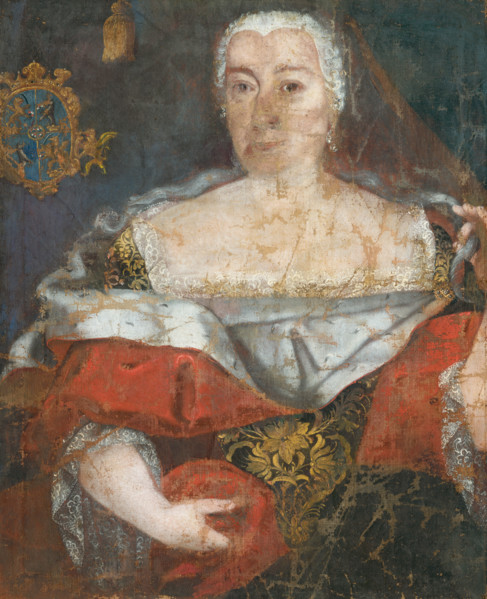 Portrait of a Zemianka in a Brocaded Cloak, 1740.