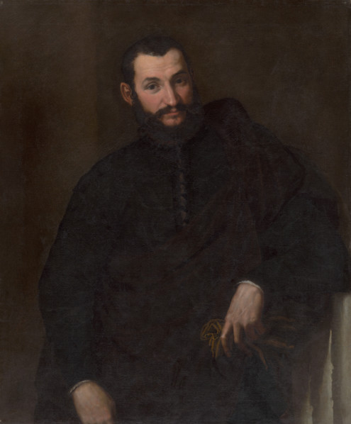 Portrait of a Man (With a Fragment of Antique Column), around 1540.