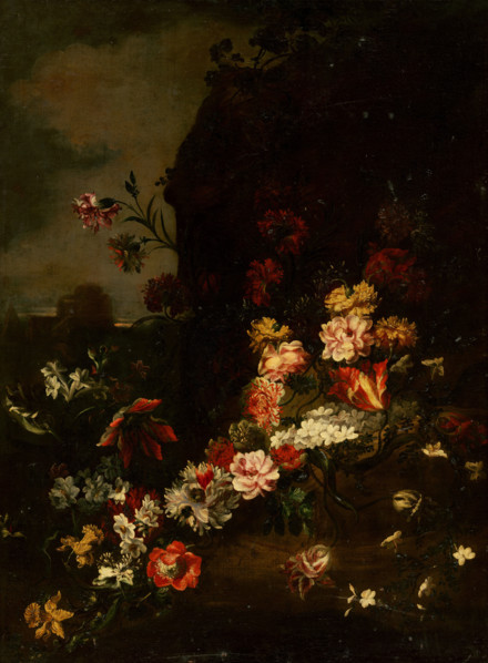 Flower Still Life in Nature, 1660-1700.