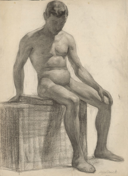 Study of a seated man, 1909.