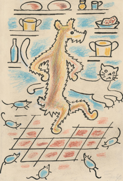 4. Talking about a dog and a cat, around 1928. Additional Info: Illustrations for the book - Josef