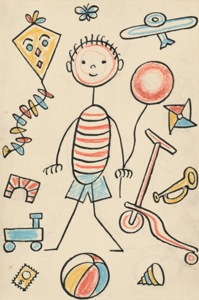 9. A story about a dog and a cat, around 1928. Additional Info: Illustrations for the book - Josef