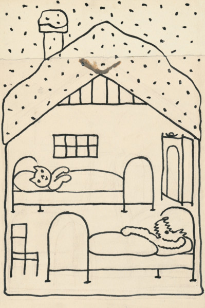 17. Talking about a dog and a cat, around 1928. Additional Info: Illustrations for the book - Josef