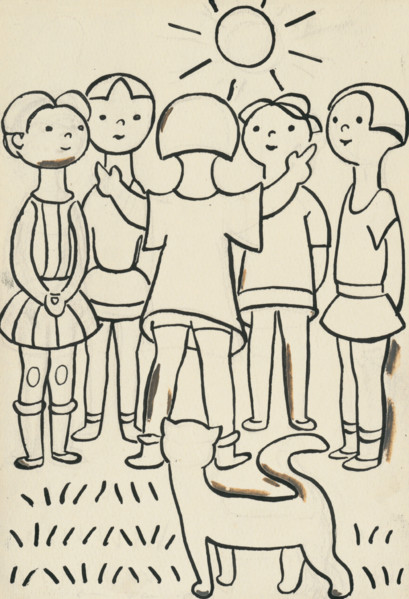 31. Talking about a dog and a cat, around 1928. Additional Info: Illustrations for the book - Josef