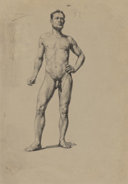 Study of a male nude, 1850-1855.
